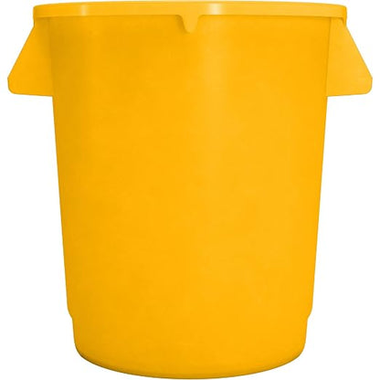 SPARTA Bronco Waste Container Trash Container, Round Trash Bin for Disposal, 10 Gallons, Yellow, (Pack of 6)