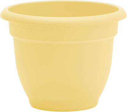Bloem Ariana 12" Plastic Self-Watering Planter, Daffodil, 2-Pack | Self-watering disk at the bottom of each pot that acts as a water wick and reservoir for optimal plant health