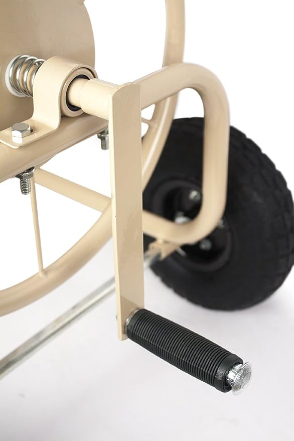 Liberty Garden 870-M1-2 Industrial 4-Wheel Garden Hose Reel Cart, Holds 300-Feet of 5/8-Inch Hose - Tan & Flexzilla Garden Hose Nozzle Kit, 3-Piece - HFZGAK01