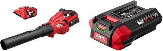 SKIL PWR CORE 40 Brushless 40V 530 CFM Cordless Leaf Blower Kit, Variable Speed with Power Boost & BY8705-00 PWRCore 40 2.5Ah 40V Lithium Battery