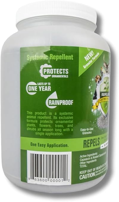 Repels All Animal Repellent Granules 3 lbs – Ready-to-Use Granular Formula – Deer & Rabbit Repellent for Lawn, Yard & Garden – Long Lasting Pest Deterrent