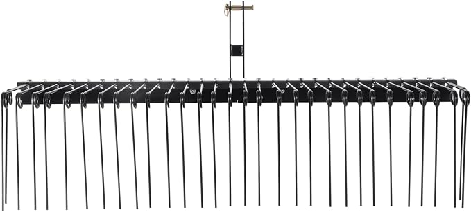 VEVOR Tow Behind Landscape Rake, 72" Lawn Dethatcher Rake with 32 Steel Tines, Attaches to Category 1, 3 Point Hitch for Tractor, Heavy Duty Tow Dethatcher for Leaves, Pine Needles, Straw, and Grass