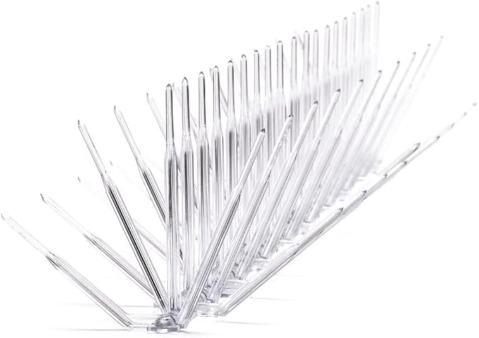 Bird B Gone, Plastic Bird Spikes, 7-Inch Wide (50-Feet), Clear, UV Stabilized Polycarbonate