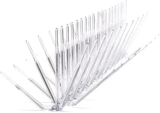 Bird B Gone, Plastic Bird Spikes, 7-Inch Wide (50-Feet), Clear, UV Stabilized Polycarbonate