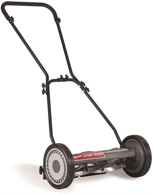Great States 815-18 18-Inch 5-Blade Push Reel Lawn Mower, Grey