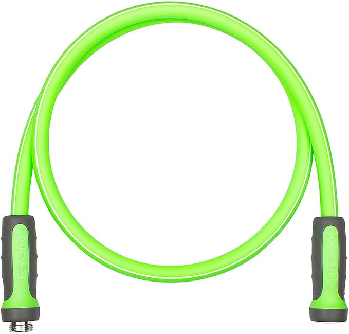 FEVONE Heavy Duty Garden Hose 3 ft, Leader Hose For Hose Reel | Flexible, Leak-Free, Lightweight, 5/8 ID, 600 PSI, 3/4 GHT Aluminum Fittings with Swivel Handles
