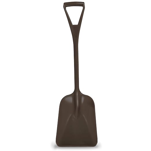 SPARTA Polypropylene Sanitary Shovel, One-Piece Molded Food and Ice Scoop for Commercial Kitchen and Bulk Ingredient Transfer, 10" x 13.75" Scoop, Brown (Pack of 3)