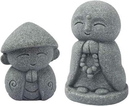2Pcs Timeless Buddha Statue Charming Miniature Zen Ornament for Aquarium Decor Underwater Landscaping Garden Ornament
