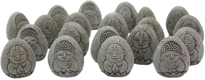 20Pcs Mini Resin Stone Buddha Statues - Garden & Fish Tank Decor, Zen Buddhist Ornaments for Bonsai, Pathways, Terrace Relief Sculptures