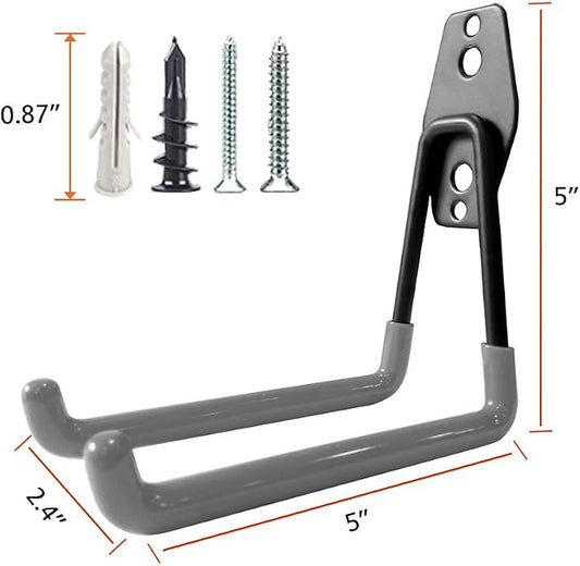 GeeWatom Garage Storage Utility Hooks，Garage Garden Tool Organizer，Steel Wall Mount Hooks, Large Garden U Hooks （2 Pack）