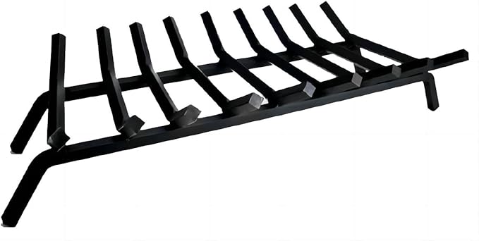 Fireplace Log Grate 36 inch 9 Bar Fire Grates Heavy Duty 3/4” Wide Solid Steel Indoor Chimney Hearth Outdoor Fire Place Kindling Tool Pit Wrought Iron Wood Stove Firewood Burning Rack Holder