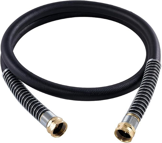 Guitrees Leader Garden Hose 5ft x 5/8", Heavy Duty Short Water Hose, Female to Female Fittings, Five Layered Braiding for Durability, 1000PSI Burst, 300PSI Working (Black)