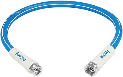 FEVONE 3 ft Lead-in Garden Hose, Hose Reel Leader Hose | Flexible No Kink, Hybrid Polymer Heavy Duty Water Hose, 5/8 ID, 600 PSI, Aluminum 3/4 GHT Fittings for Garden Watering