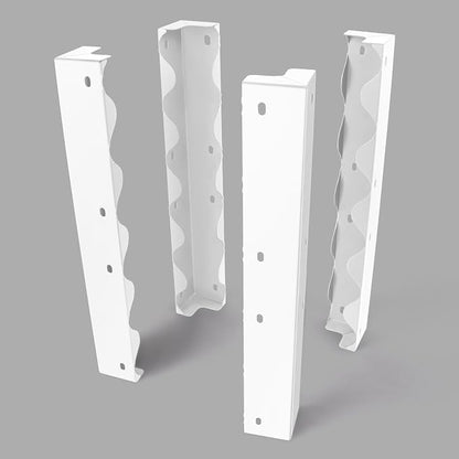 ANLEOLIFE 4-Pack Raised Garden Bed Corner Brackets, 1.5ft Tall Heavy-Duty Galvanized Steel Reinforcement Plates for Strengthening Metal Garden Beds, Antique White