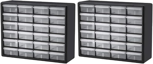 Akro-Mils 24 Drawer Hardware, Craft and Office Supply Storage Cabinet Bundle (2-pack)