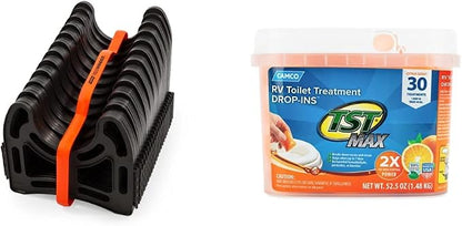 Camco Sidewinder 20-Ft Camper/RV Sewer Hose Support + Camco TST MAX Camper/RV Toilet Treatment Drop-INs