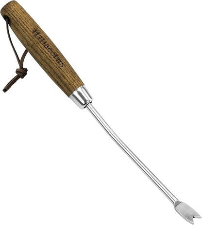 Haliaeetus Hand Weeder Tool, 13'' Weed Puller Tool for Reaching the Root And Popping Out the Weed, Stainless Steel Weed Puller for Pull Out Weed in Tight Spot, Hand Weeder for Weeding in Between Plant