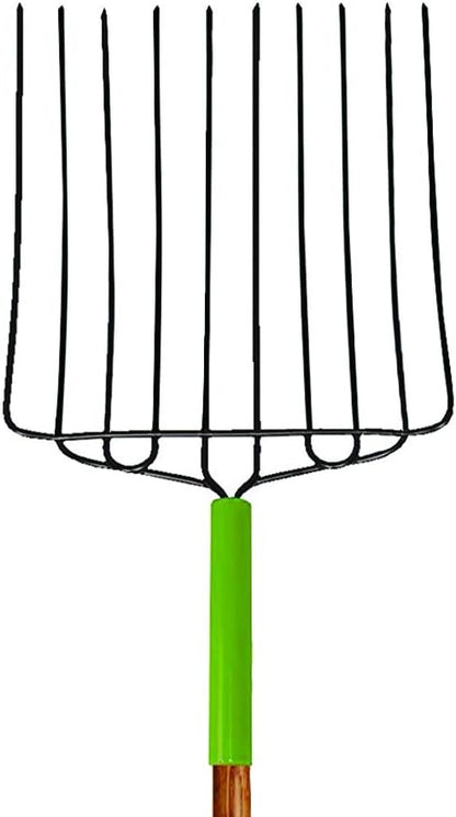 AMES 2827000 10-Tine Welded Steel Ensilage Fork with Hardwood Handle and D-Grip, 52-Inch, Brown