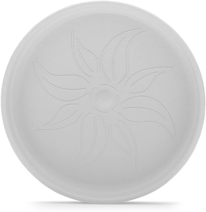 Mintra Garden Pots, 4 Pack Bulk Plastic Plant Pots with Drainage Tray, Round Indoor & Outdoor Decorative Planters with Drain Holes for Flowers, Herbs & Plants, 11cm Diameter – White, 4.3 in
