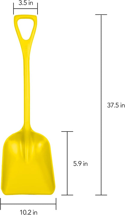 Remco Hygienic Square Point Shovel, Polypropylene Blade, 23 1/2 in L, Yellow 69816-1 Each