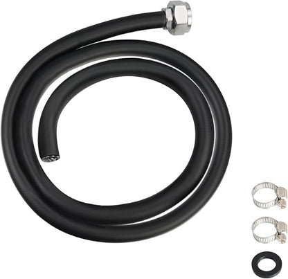 3/4" Mop Sink Hose, 3.9ft (47 inch) Heavy Duty Short Water Hose, Flexible Reinforced PVC with Stainless Steel Tightening Fixture for Mop Sink Faucet, Dehumidifier Drain, Household & Commercial