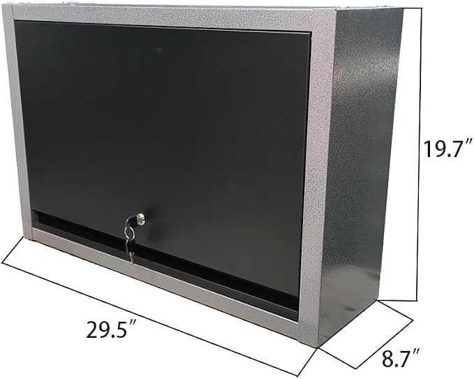 Wall Mounted Cabinet with Removable Shelf,2 Layers Hanging Cabinet,Storage Organizer for Garage Warehouse