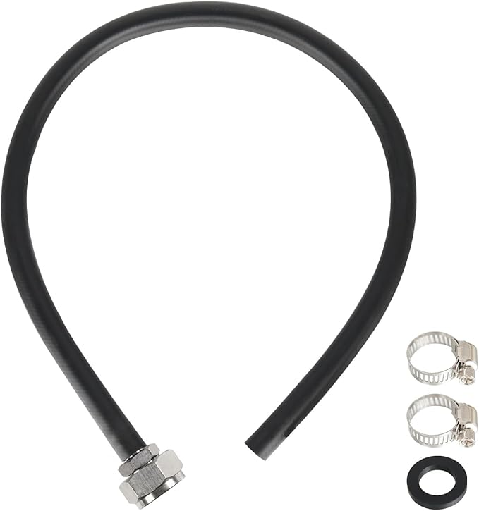 3/4" Mop Sink Hose, 2.4ft (29 inch) Heavy Duty Short Water Hose, Flexible Reinforced PVC with Stainless Steel Tightening Fixture for Mop Sink Faucet, Dehumidifier Drain, Household & Commercial