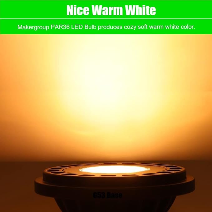 PAR36 LED Landscape Light Bulb 10W, 12V Low Voltage Lighting, Waterproof Spotlight for Outdoor Yard Tree Light, In-Ground Well Light, Warm White 2700K-3000K