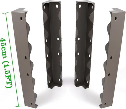 ANLEOLIFE 4-Pack Raised Garden Bed Corner Brackets, 1.5ft Tall Heavy-Duty Galvanized Steel Reinforcement Plates for Strengthening Metal Garden Beds, Quartz Grey