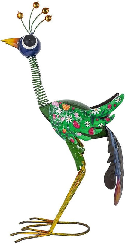 Metal Peacock Garden Statue,Outdoor Peacock Sculpture Decor Yard Art,Farmhouse Art for Yard, Patio, or Housewarming Present for Mom, Friends