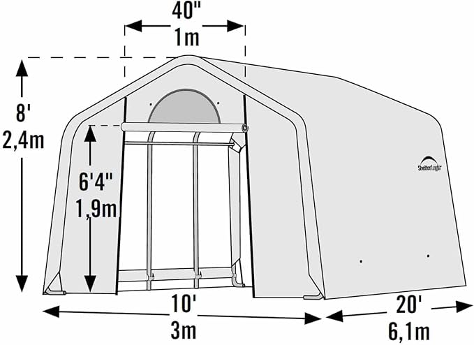 ShelterLogic 70658 Greenhouse-in-a-Box Flow Peak Roof Style Easy Access Outdoor Grow House with Translucent Waterproof Cover, 10' x 20'