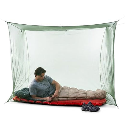 Coghlan's Double Rectangular Mosquito Net – Insect Protection for Camping, Hiking & Travel – Fits Two Sleeping Bags or Cots – Includes Setup Kit & Carry Bag – Green, 63” W x 78” L x 59” H