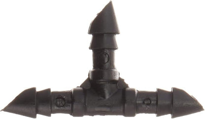 Orbit 67401 1/4" Barb Drip irrigation Drip Tee, 25-Pack, Black