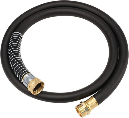 Wiseflow Leader Hose 5FT x 5/8" Heavy Duty Water Hose with Brass Male to Female Fittings, Short Hose Extender for Hose Reel and Faucet, 1000 PSI Burst Pressure, 300 PSI Working Pressure, Black