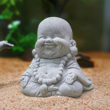 livelyfish Buddha Fish Tank Decor Asian Stone Buddha Figurines for Aquarium Zen Garden Fish Tank Statue Decorations Mini Stone Buddha Zen Garden Sculptures Decor,Gift, G