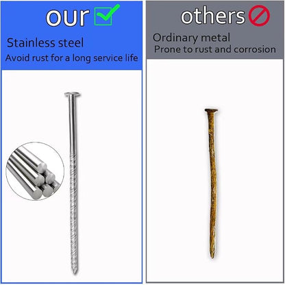 Artificial Turf Stakes Landscape Edging Stakes Spiral Stainless Steel Anchoring Spikes for Landscaping Edging, Weed Barrier, Lawn Edging,Tent Stakes, 6 in 76 Pcs