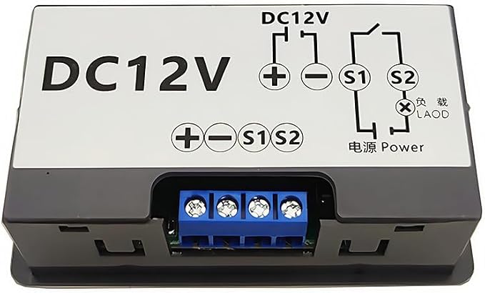 2Pcs Timer Delay Relay Programmable Cycle Timer Switch ON-Off Control LED Digital Display Time Relay Module (DC12V/20A) Gray