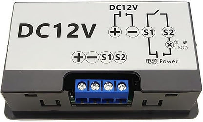 2Pcs Timer Delay Relay Programmable Cycle Timer Switch ON-Off Control LED Digital Display Time Relay Module (DC12V/20A) Gray