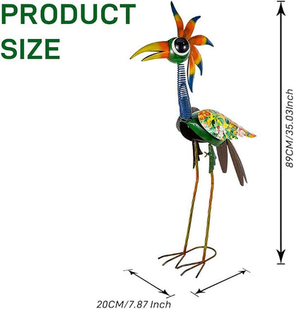 Metal Bird Sculpture,35" Bird Decor Yard Statue Decorations Outdoor,Funny Sculpture for Patio, Lawn, Backyard,Housewarming Present for Mom, Friends