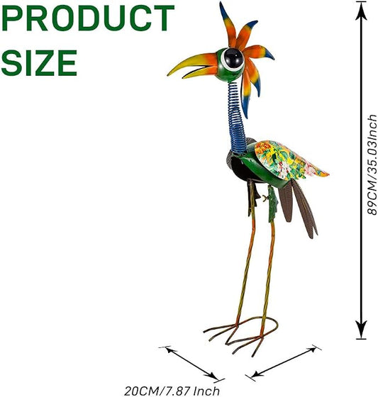 Metal Bird Sculpture,35" Bird Decor Yard Statue Decorations Outdoor,Funny Sculpture for Patio, Lawn, Backyard,Housewarming Present for Mom, Friends
