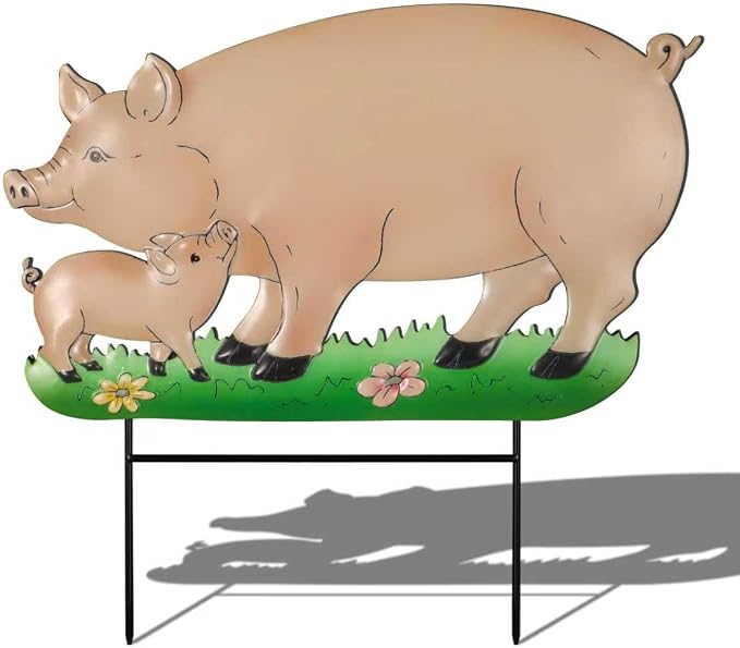 Decorative Garden Stakes with Pig Design,Ideal for Pig Lovers for Yard Art, Outside, Patio, Outdoor Decor, Garden Decorations, Lawn Ornaments