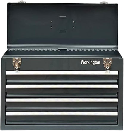 Workington Portable Metal Tool Chest with 4 Drawers, 20" 4-Drawer Tool Chest Cabinet with Ball Bearing Drawer Slides, Steel Tool Storage Box Organizer 4004 Gray