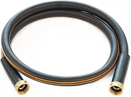 Atlantic 6 ft Female to Female Garden Hose, Black 5/8" Leader Water Hose | Perfect for Hose Reels & Dehumidifiers – with Solid Brass Connectors