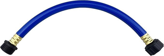 Darnassus PVC Garden Hose 1/2 Inch, 1 FT Flexible Water Hose Blue with Male and Female Plastic Fittings - No Leaking and Lightweight for Household Outdoors Lawns Patio