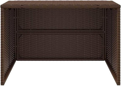 vidaXL Robot Mower Garage, Outdoor Lawn Mower Storage, Garden Storage Small Shed for Lawn Mower, Robot Mower Carport, Lawn Mower Shelter, Brown Poly Rattan