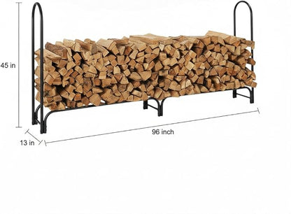 Shelter Fire Wood Storage Racks - Weatherproof Outdoor Firewood Rack, Heavy Duty Steel Wood Rack, Firewood Storage X-Large (96" L x 13" D x 45" H), SLRXL