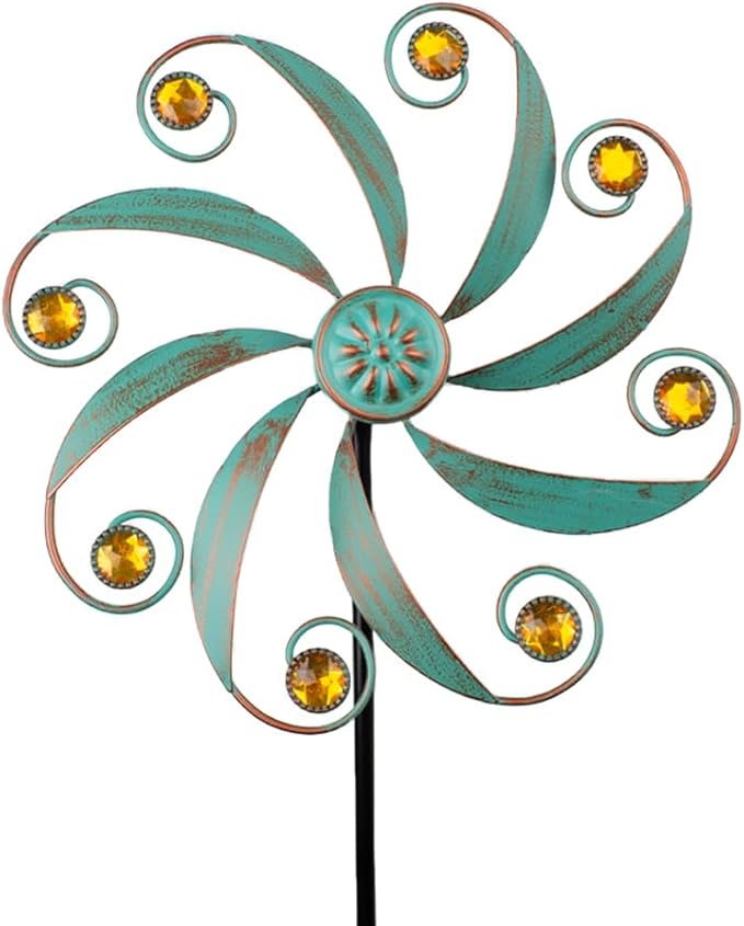 Stargarden Wind Spinner, Metal Outdoor Wind Sculptures & Spinners | Small Garden Pinwheels for Yard and Garden Decor