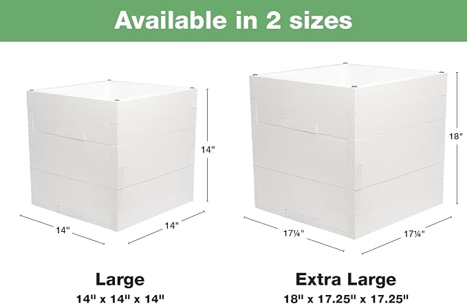 Extra Large Decorative Wooden Planter with Universal Pole Support for String Light Poles, Umbrellas, Bird Feeders. Solid Wood Outdoor Garden Patio Box for Plants or Flowers, 17"x17"x18", White