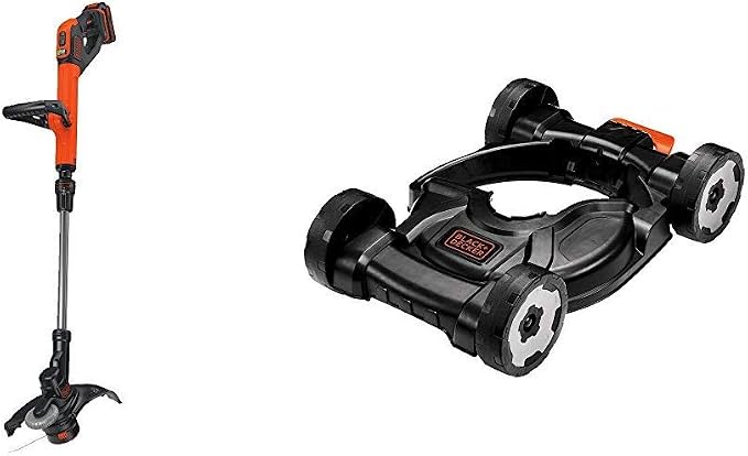 BLACK+DECKER 20V MAX 2-Speed String Trimmer/Edger with Lawn Mower Removable Deck for String Trimmer (LST522 & MTD100)