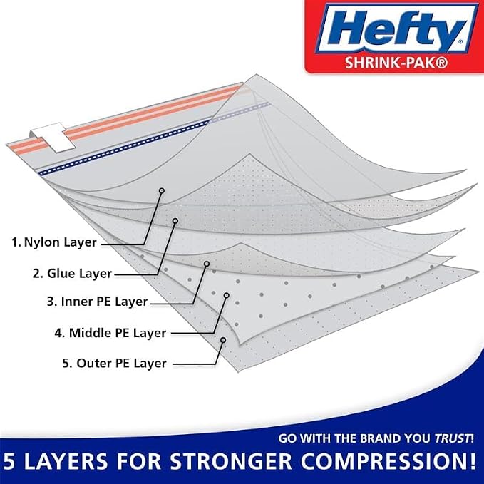 Shrink-Pak Hefty Outdoor Cushion Storage Cube 2-Pack | Patio Cushion Storage Bag Set with Vacuum Valve, Heavy Duty Outdoor Cushion Storage Bags Set for Patio Furniture